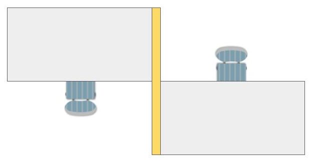 6畳〜10畳の事務所レイアウト事例｜クラスター型　（横長）
